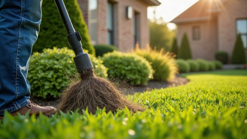 Well-manicured shrubs and flower beds in a maintained landscape